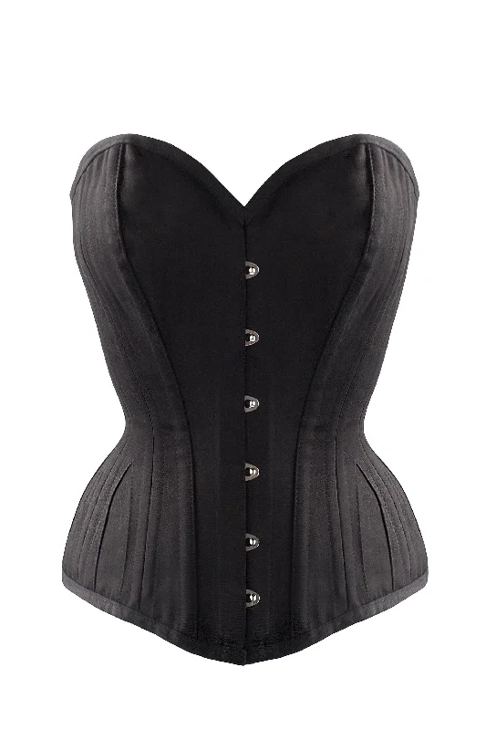 Headey Black Cotton Overbust Corset