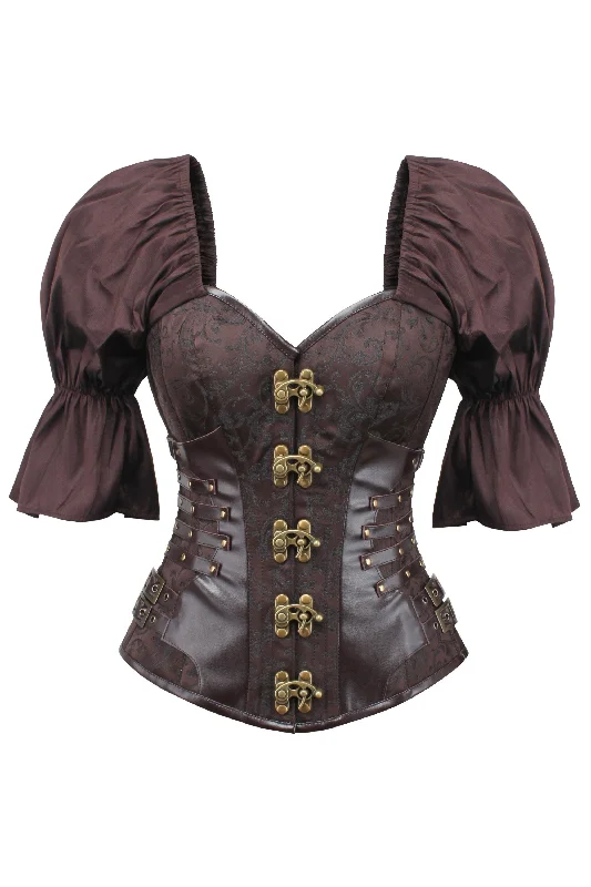 Ivezaj Steampunk Overbust Corset With Short Flounce Sleeve