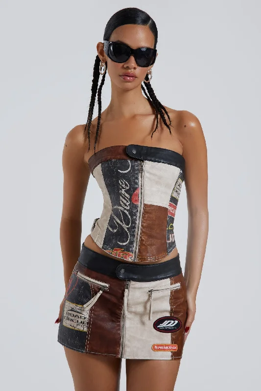 Daytona Vegan Leather Corset Top