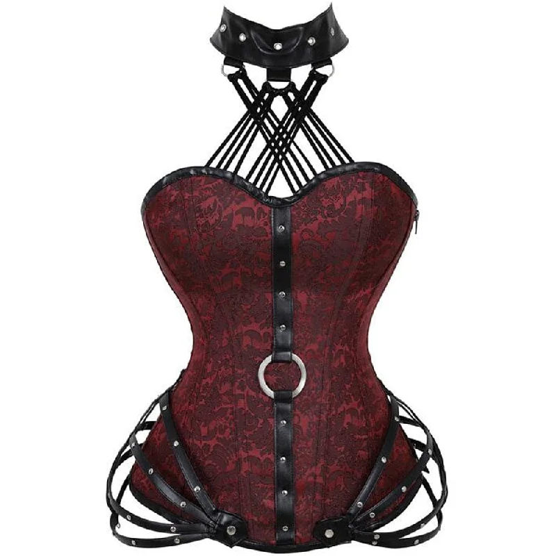 Steampunk Steel Boned Zipper Overbust Halter Corsets