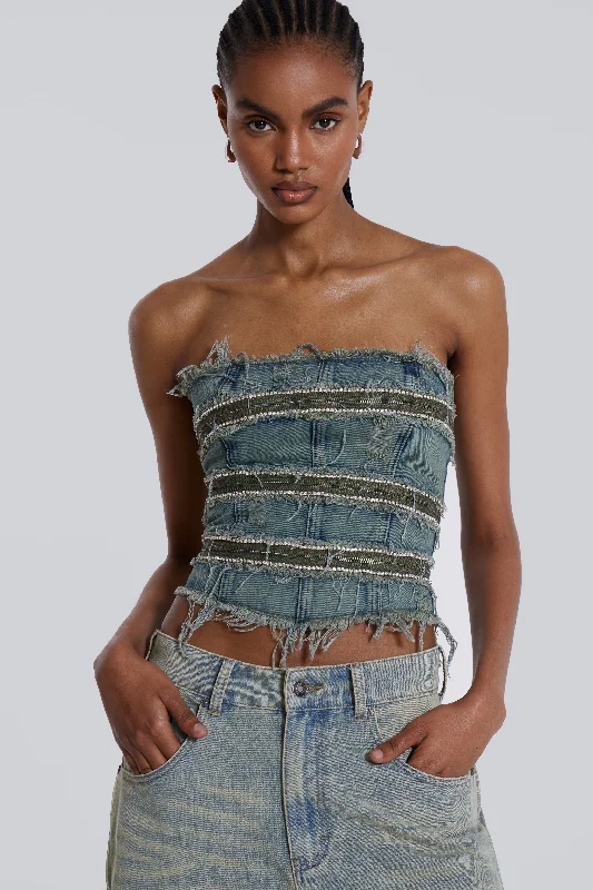 Sub-Rosa Denim Corset Top