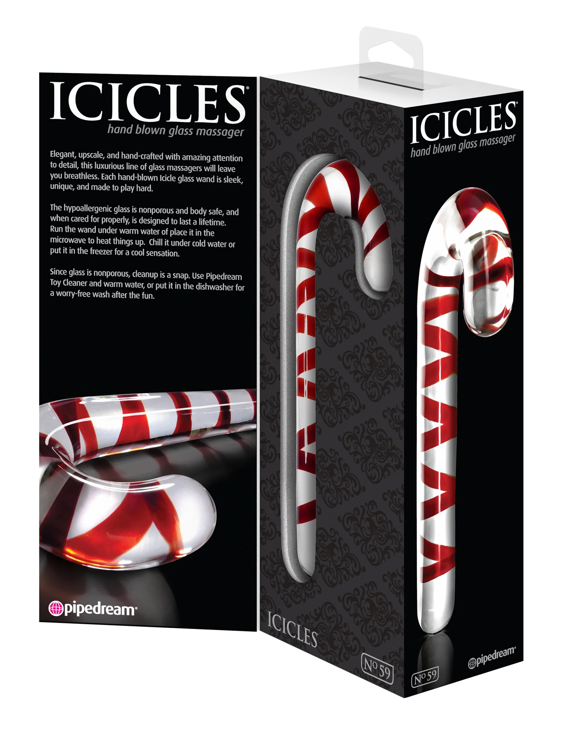 Icicles No 59 Candy Cane Glass Massager