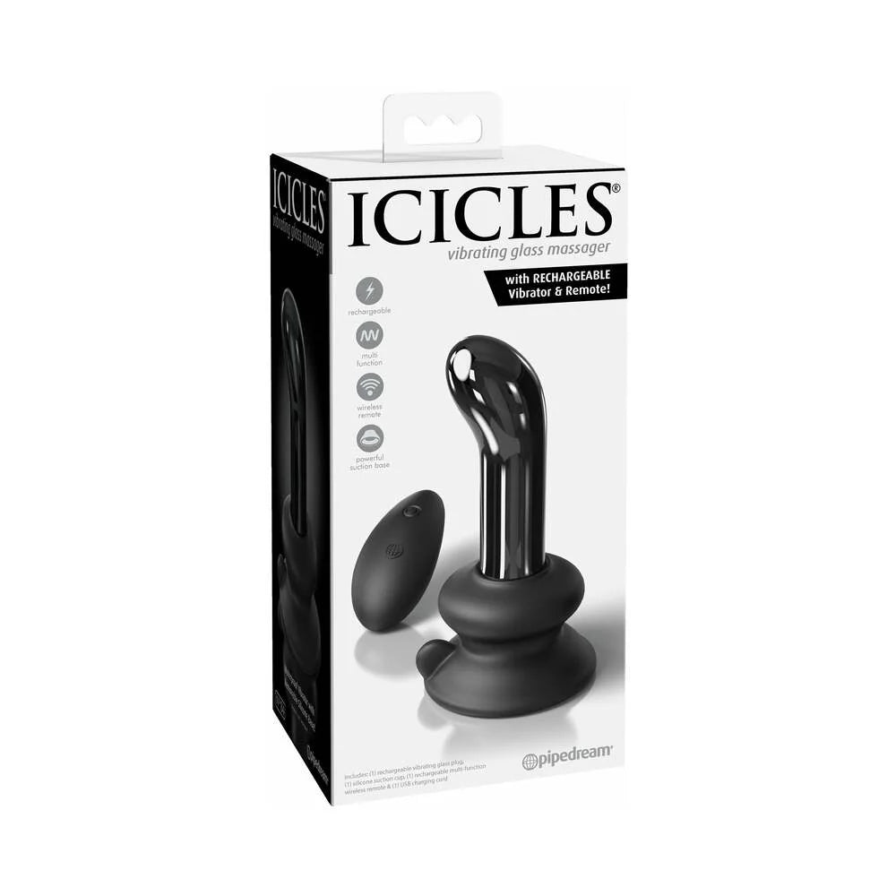 Icicles No. 84 Rechargeable Glass P-Spot Plug with Remote Control