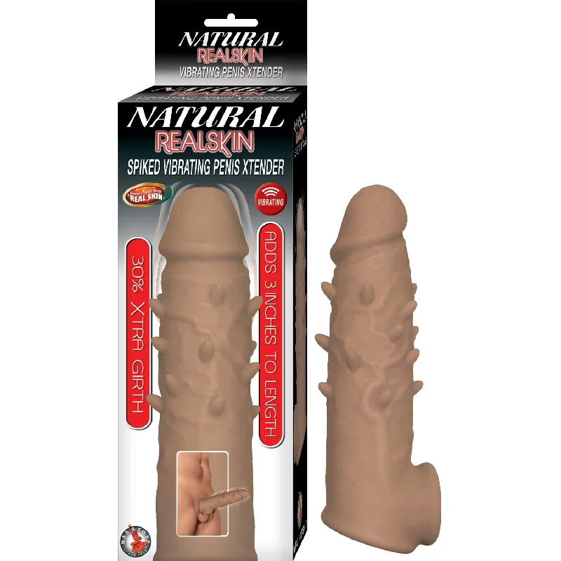 Natural Realskin Spiked Vibrating Penis Xtender