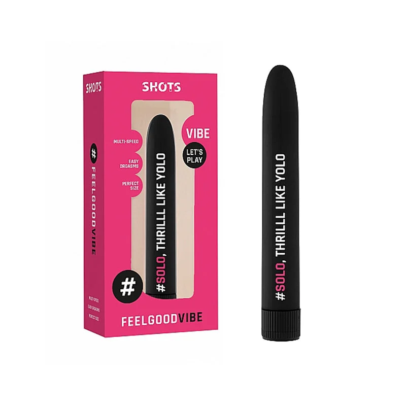 Shots FeelGood Vibe '#Solo, Thrill Like Yolo' Slimline Vibrator Black