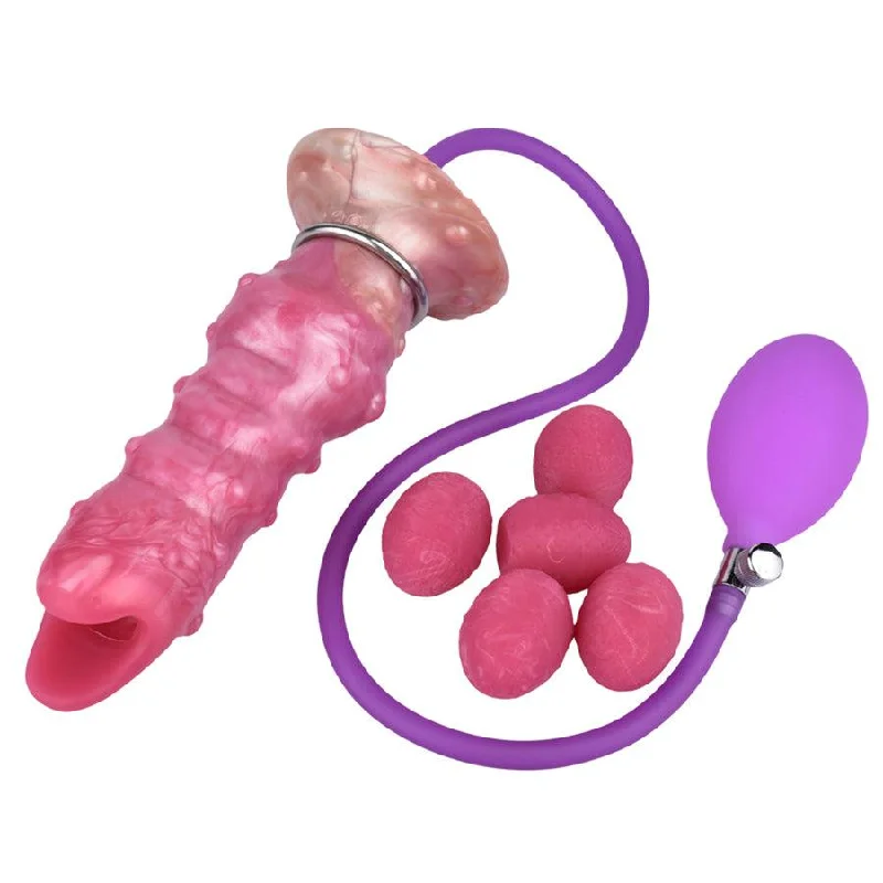 Soft Silicone Ovipositor Dildo with 5 Eggs