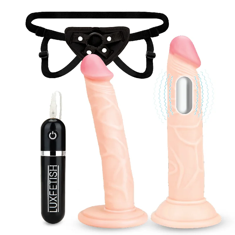 3PC Strap-On Harness Pegging Set with Realistic Dildo