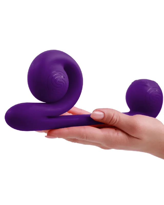 The Snail Silicone Waterproof Dual Stimulating Vibrator - Purple