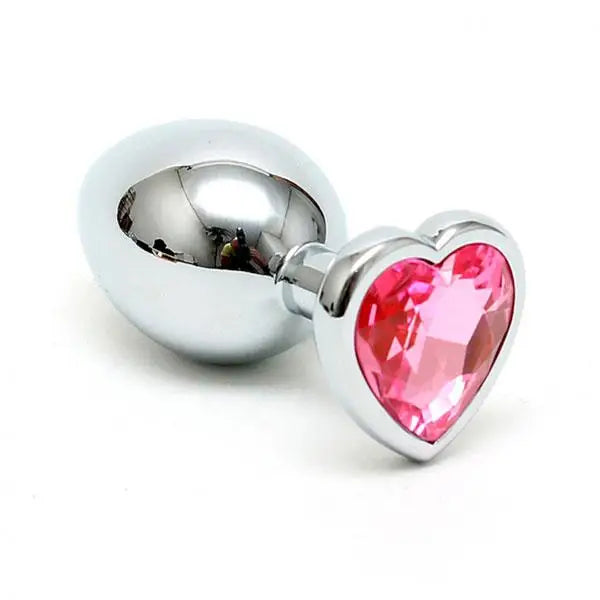 2.8-inch Rimba Steel Butt Plug with Heart-shaped Crystal for Beginners