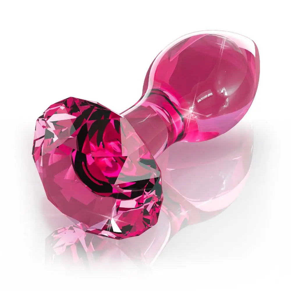 3.5-inch Pipedream Pink Crystal Glass Butt Plug for Temperature Play