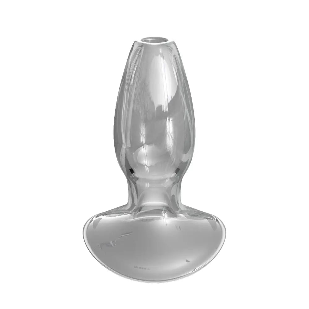 3.8-inch Fantasy Beginners Small Hollow Glass Butt Plug with Flared Base