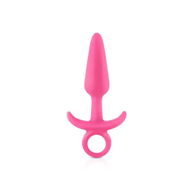 4.3-inch Ns Novelties Silicone Pink Small Butt Plug with Finger Loop