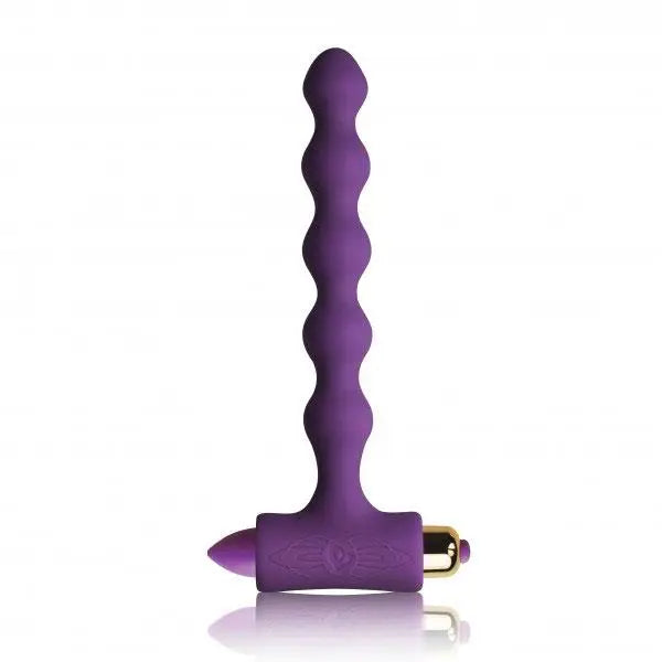 6.75-inch Rocks off Pearls Silicone Purple Vibrating Butt Plug