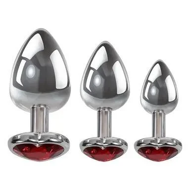 Adam & Eve three hearts gem anal plug set