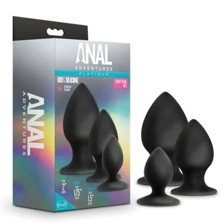 Anal Adventures Platinum Silicone Anal Stout Plug Kit