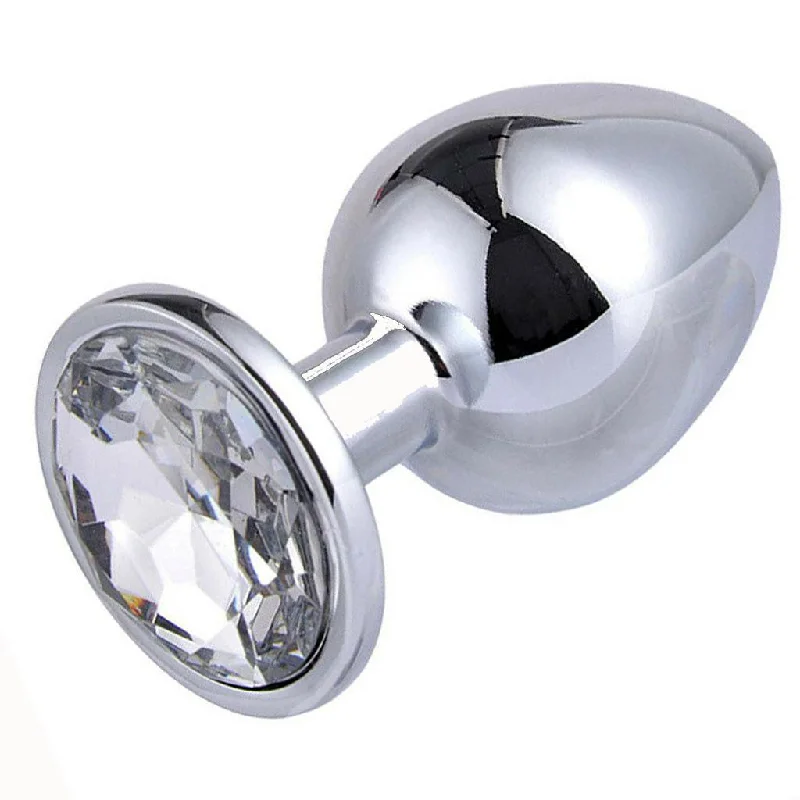 Butt Plug - Metal Gem Anal Plug - Large Size (9 color Options)