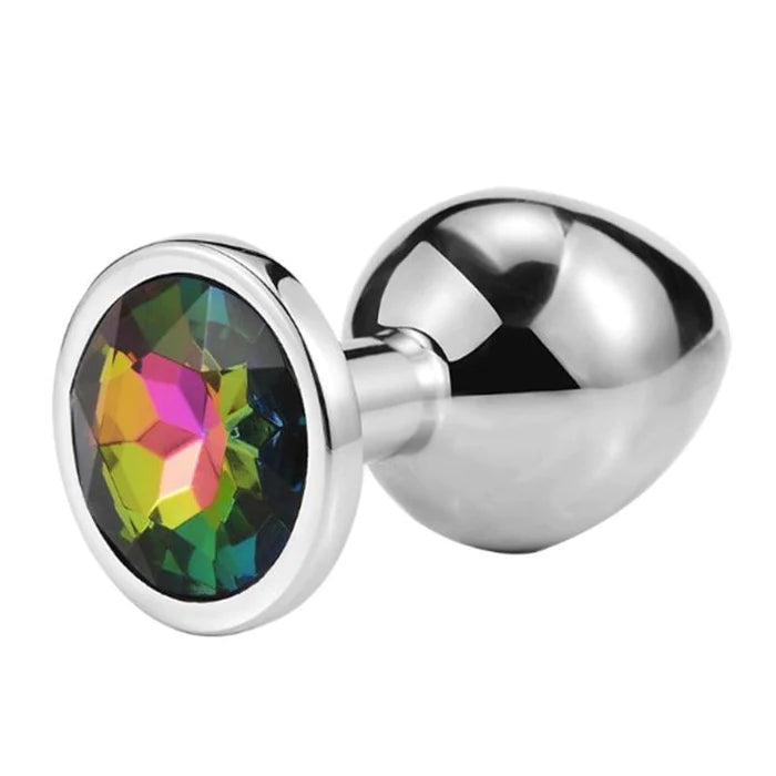 Butt Plug - Metal Gem Anal Plug - Small Size (9 color Options)