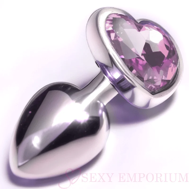 Heart Silver Butt Plug Rosy