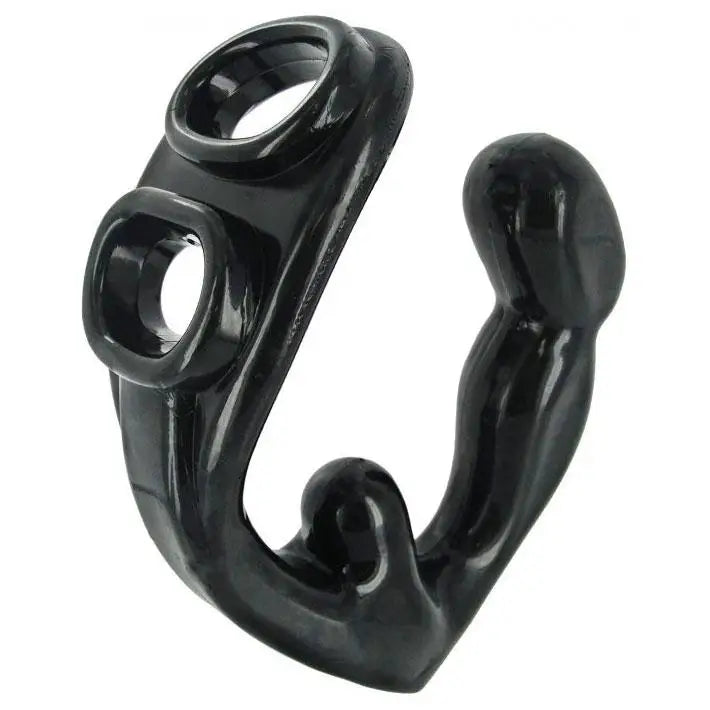 Master Series Black Cock Ring and Prostate Stimulator for Him