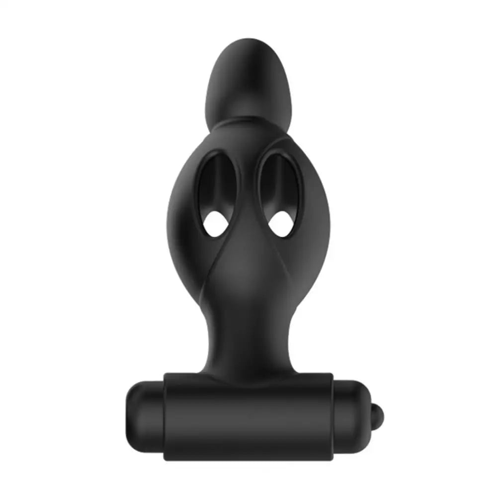 Rimba Silicone Black Multi-speed Medium Vibrating Butt Plug