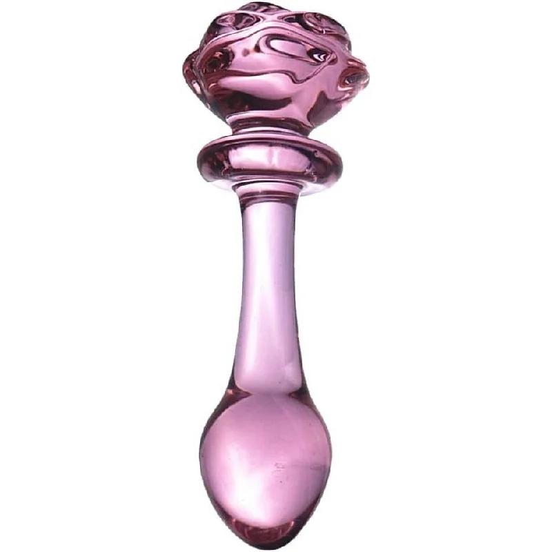 The Rose Glass Dildo Butt Plug