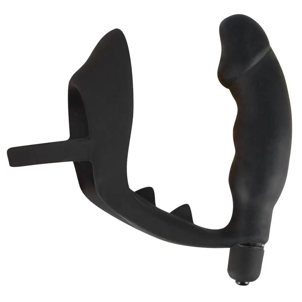 You2toys Black Cock Ring and Vibrating Anal Butt Plug for Men