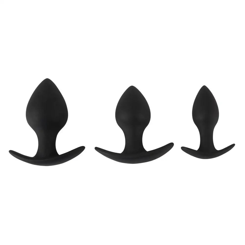 You2toys Silicone Black Velvet 3-piece Anal Butt Plug Training Set