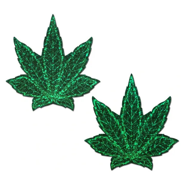 Indica Pot Leaf Glitter Weed Pasties by Pastease