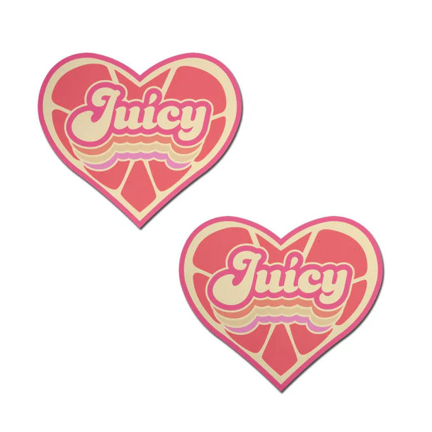 Juicy Pink Grapefruit Retro Heart Pasties by Pastease