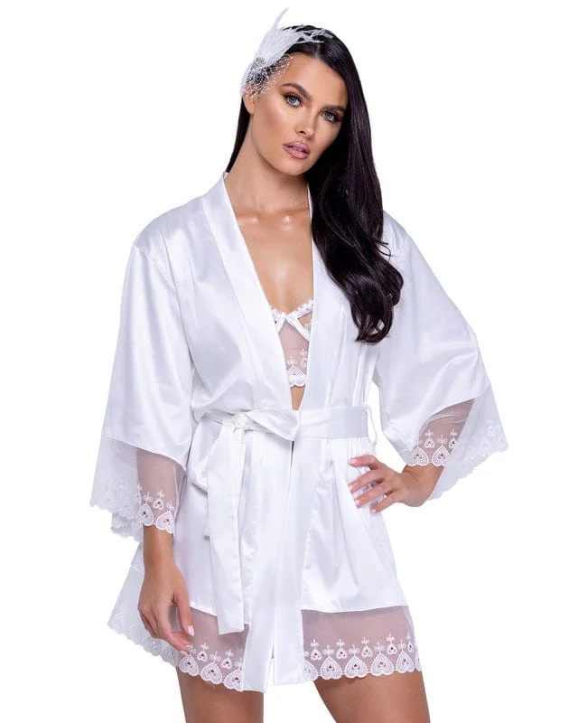 Satin White Forever Yours Robe Lingerie